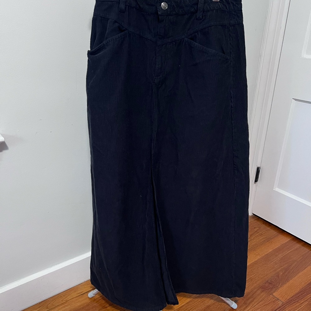 We The Free Black Corduroy maxi shirt, Free People come as you are